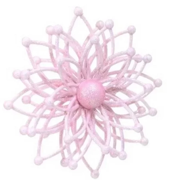 Новогоднее украшение Девилон Снежинка Молекула 3D розовый
