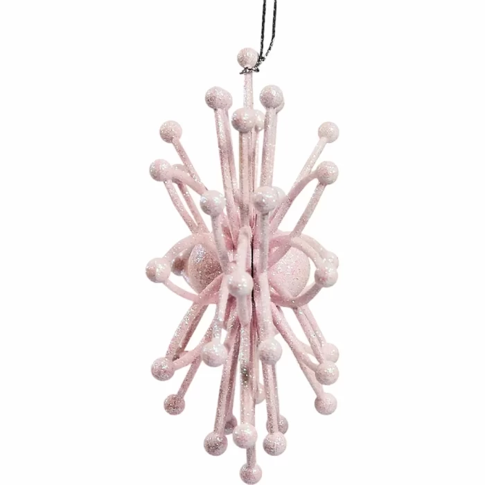 Новогоднее украшение Девилон Снежинка Молекула 3D розовый