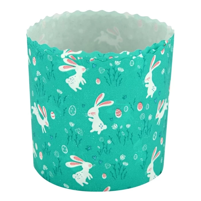 Форма для выпечки кулича бумажная Кролики 3шт