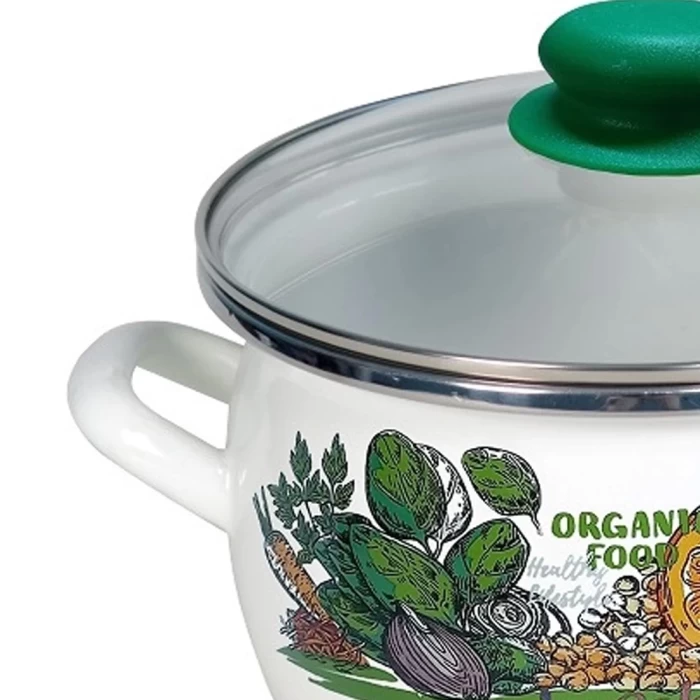 Кастрюля эмалированная Сантэкс Авокадо белый