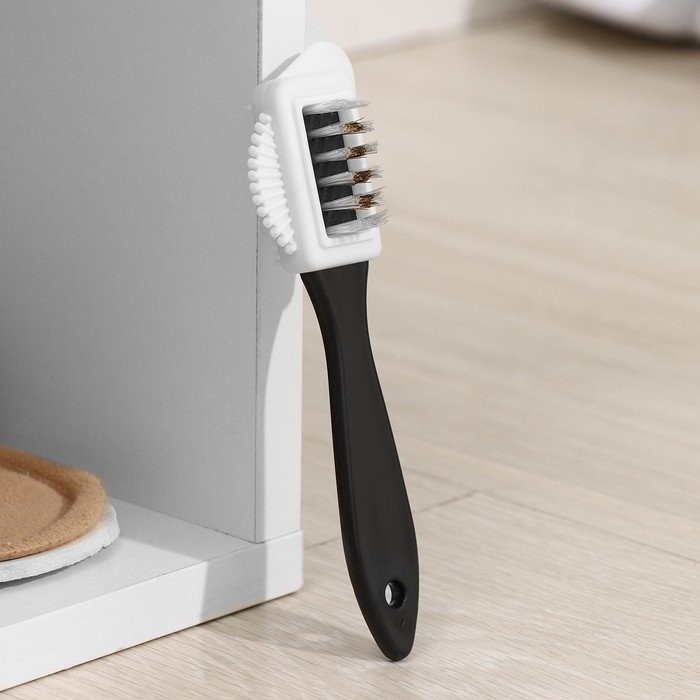 Щётка тройная для обуви: замша, нубук, велюр