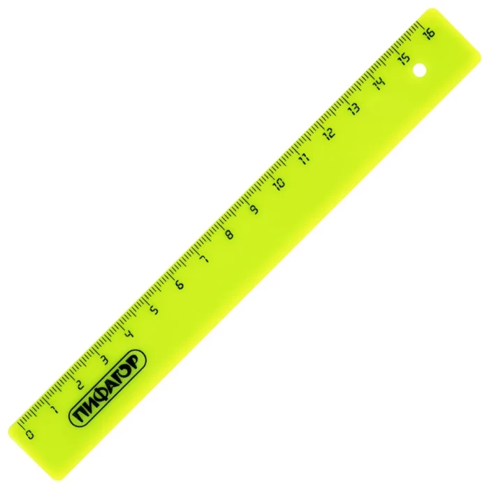 Линейка пластиковая 16 см ПИФАГОР арт 210603