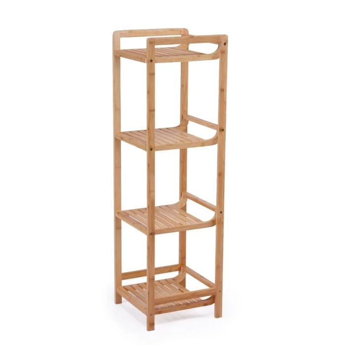 Стеллаж деревянный напольный для игрушек, для книг, этажерка для ванной, бамбук
