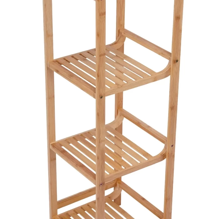Стеллаж деревянный напольный для игрушек, для книг, этажерка для ванной, бамбук