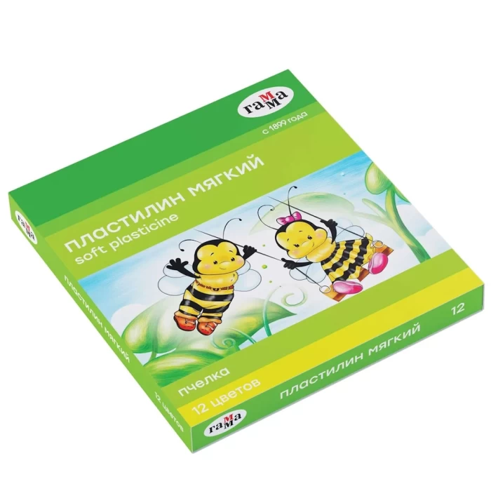 Пластилин Гамма Пчелка 12 цветов