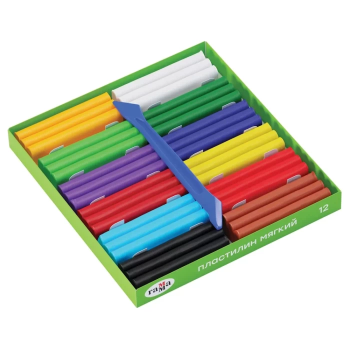 Пластилин Гамма Пчелка 12 цветов