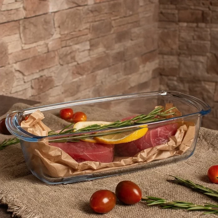 Форма для запекания из жаропрочного стекла 1.5 л с крышкой