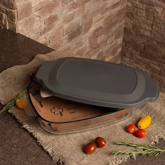 Форма для запекания из жаропрочного стекла 2.7л с крышкой