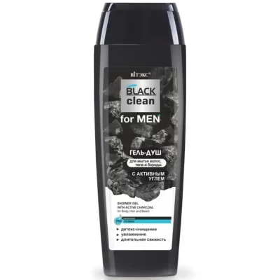Гель-душ для волос и тела Витэкс Black Clean For Men 400мл