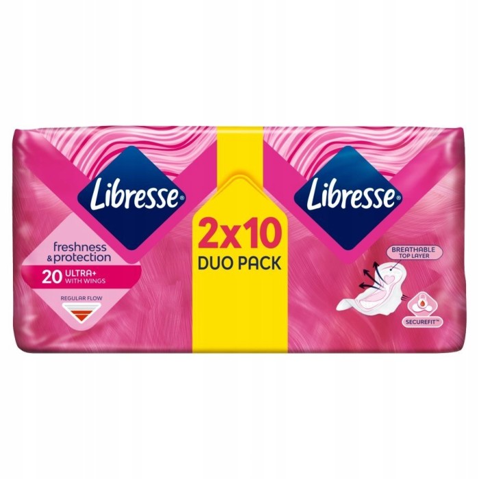 Libresse прокладки женские гигиенические ULTRA+ WITH WINGS 2х10 шт 