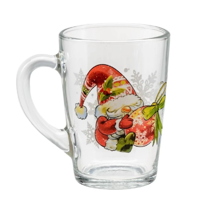 Кружка стеклянная Belbohemia Капучино Новый год 300мл