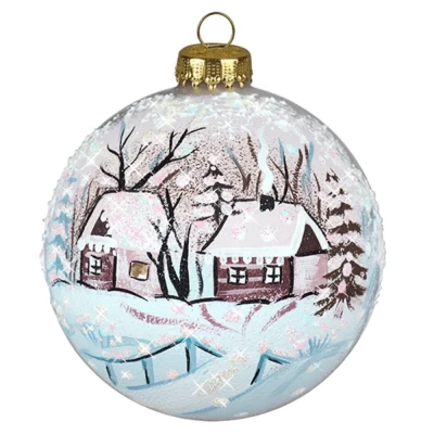 Шар стеклянный декорированный Декарт Сиреневый туман 80 в54