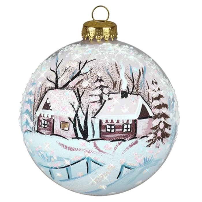 Шар стеклянный декорированный Декарт Сиреневый туман 80 в54