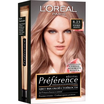 Стойкая краска L'Oreal Paris &quot;Preference&quot; 8.23 Розовое золото