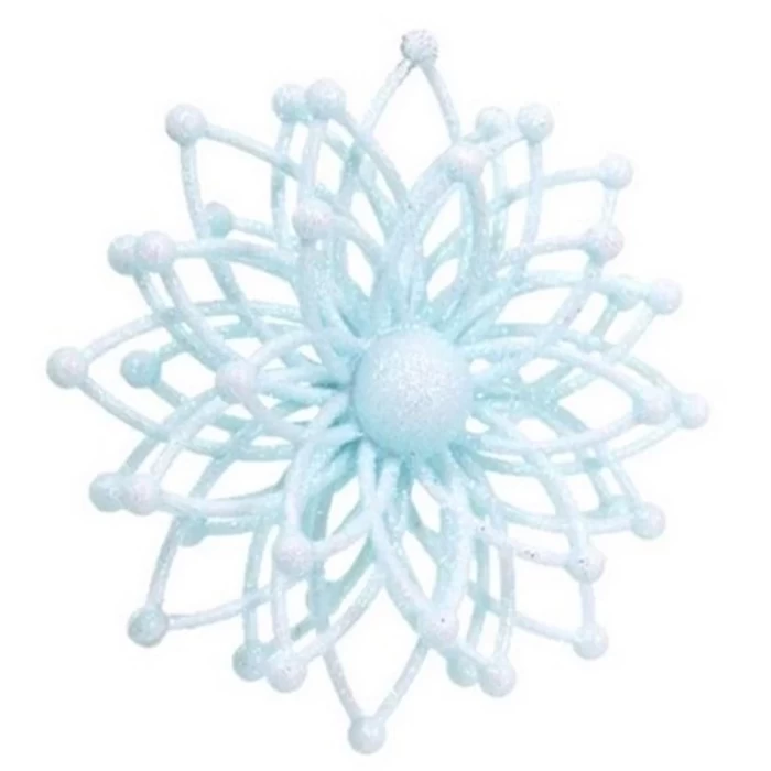 Новогоднее украшение Девилон Снежинка Молекула 3D голубой