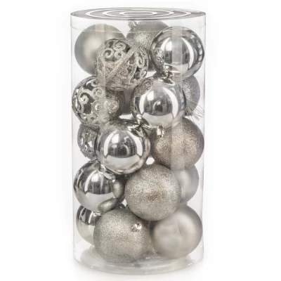 Набор новогодних шаров Ausini VT25-04018-2 серебро 8см 20шт