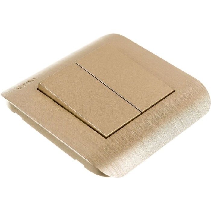 Выключатель LUXAR с/у 2-кл. шампань с рифленой рамкой 10.011.05