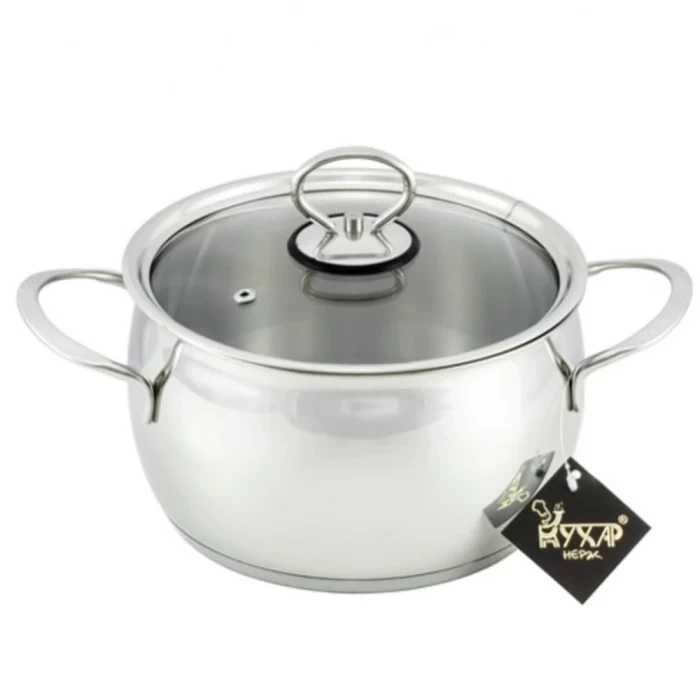 Кастрюля Кухар Магнолия Классика со стеклянной крышкой