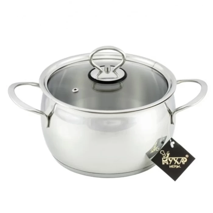 Кастрюля Кухар Магнолия Классика со стеклянной крышкой