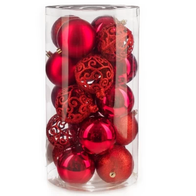 Набор новогодних шаров Ausini VT25-04018-3 красный 8см 20шт