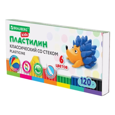 Пластилин Brauberg 6 цветов 106435