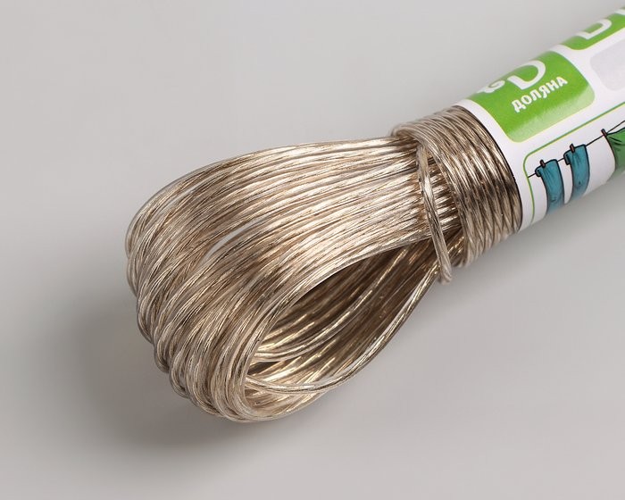 Веревка бельевая с металлической нитью, 2 мм, 20 м цвета микс