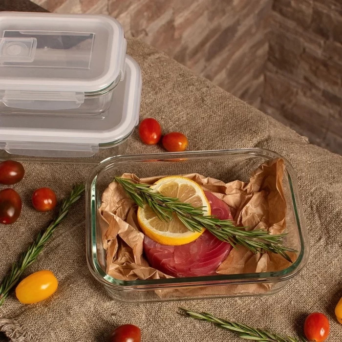 Набор контейнеров из жаропрочного стекла с крышками 3шт