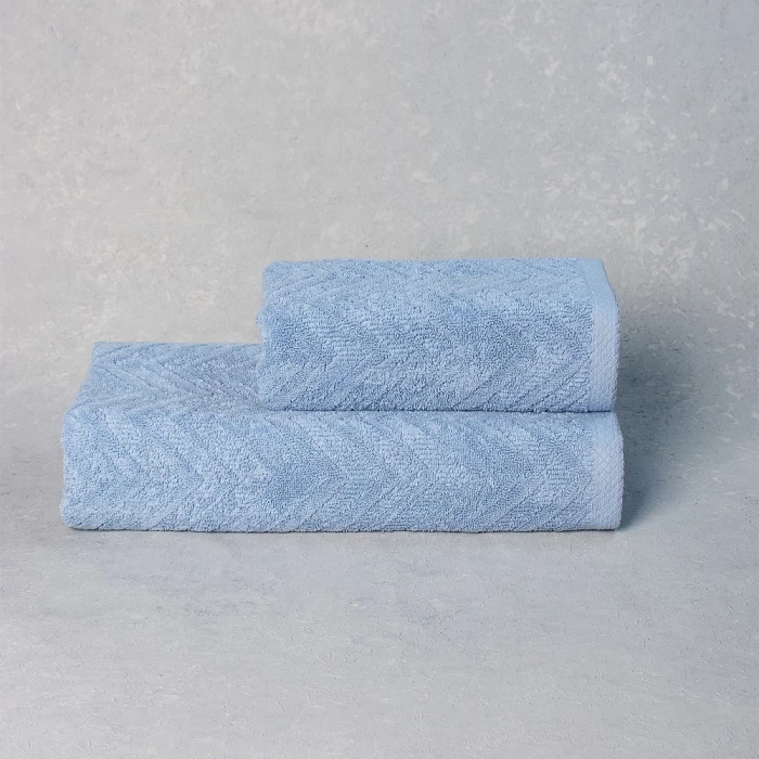 Полотенце махровое ТМ "ЦУМ" Зигзаг голубой 70х140 см