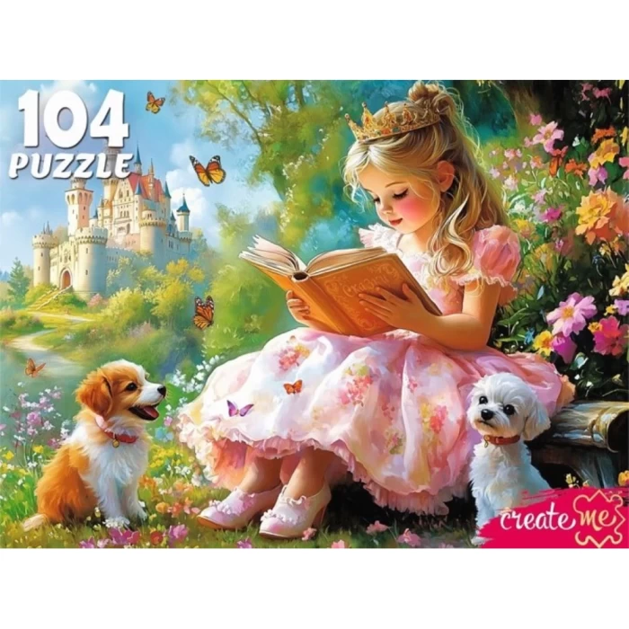 Пазл Рыжий кот Принцесса с книгой в саду 104 элемента