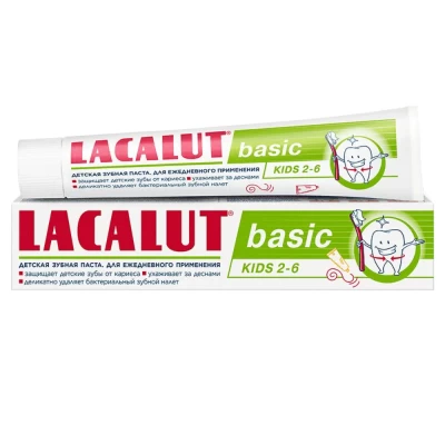  Зубная паста Lacalut Basic Kids от 2 до 6 лет 60г