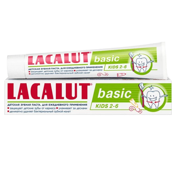  Зубная паста Lacalut Basic Kids от 2 до 6 лет 60г