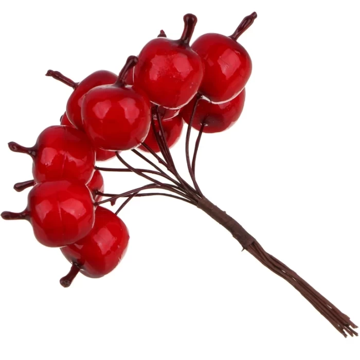 Ветка декоративная ягоды вишни Ladecor 11см