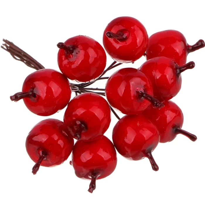  Ветка декоративная ягоды вишни Ladecor 11см