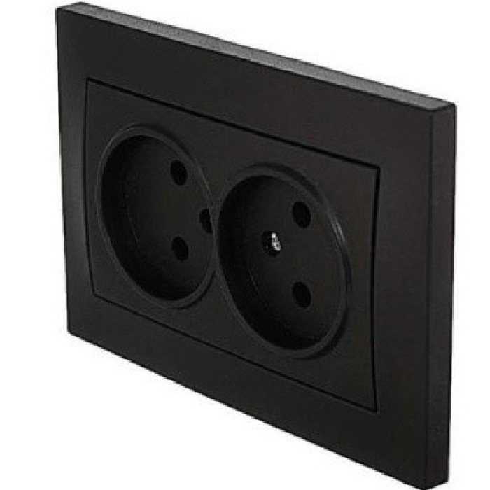 Розетка 2-я б/з EL-BI Vega вантаблэк арт.510-014830-908