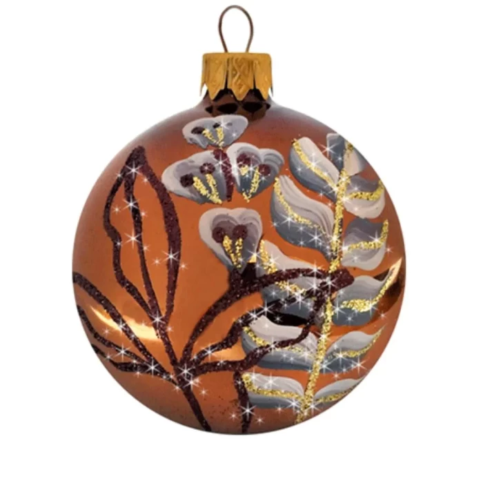 Шар стеклянный декорированный Декарт Папараць кветка 80 в19