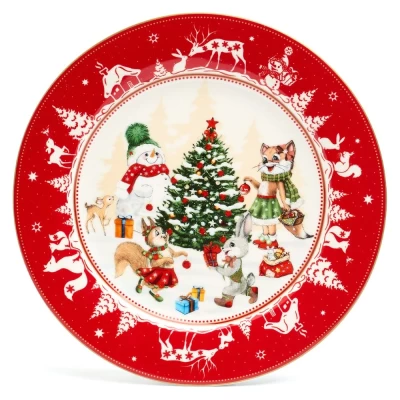 Тарелка закусочная Lefard Елка красный 85-1879 19см