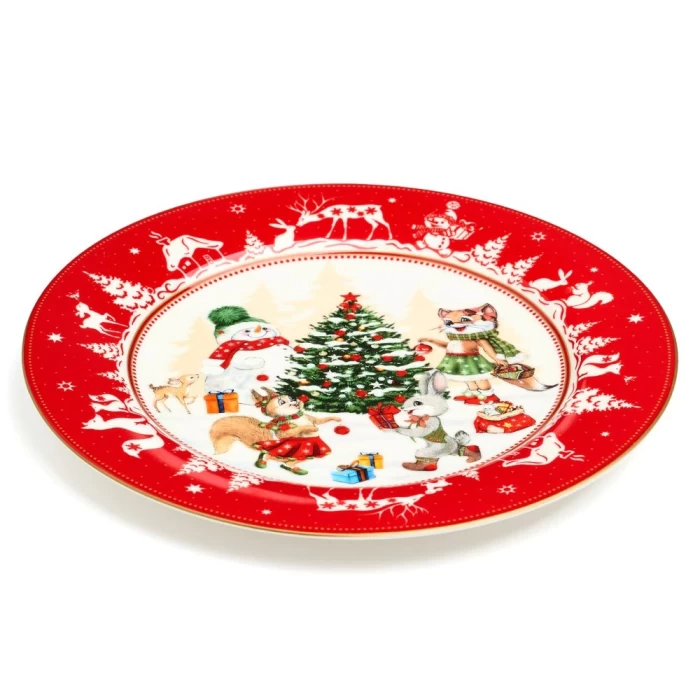 Тарелка закусочная Lefard Елка красный 85-1879 19см