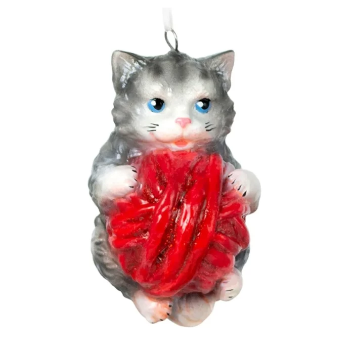 Елочное крашение Котик с клубочком