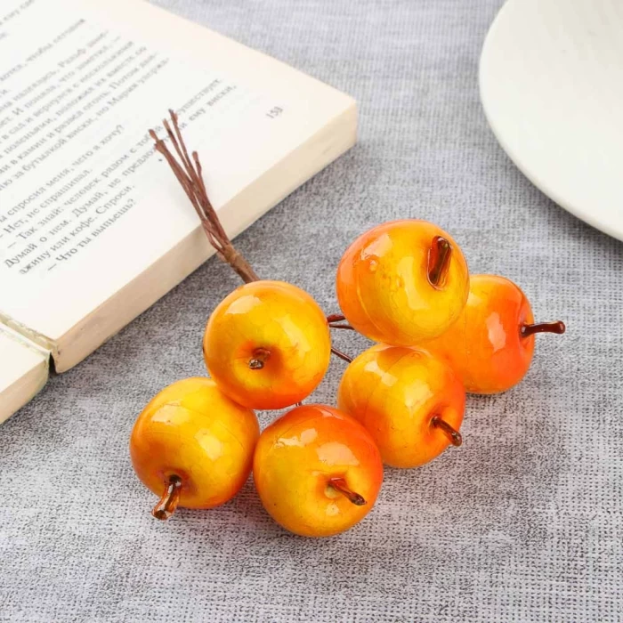 Ветка декоративная яблоки Ladecor 13см