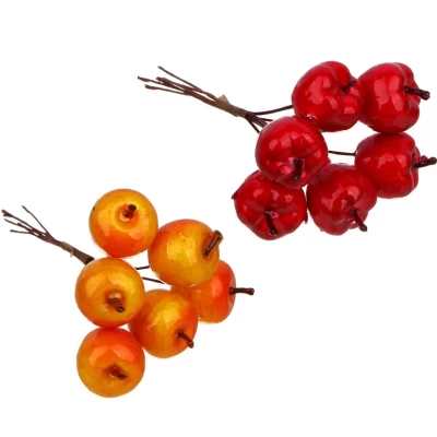 Ветка декоративная яблоки Ladecor 13см
