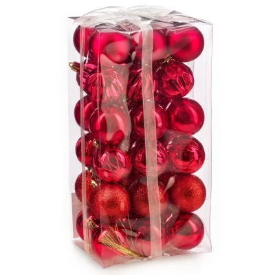 Набор шаров новогодних Ausini B8145RD красный 36шт