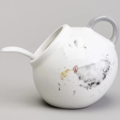 Солонка с ложкой Lefard Funny hens 358-2307