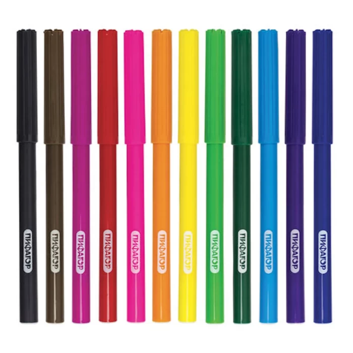 Фломастеры 12шт Пифагор Веселая такса 151397