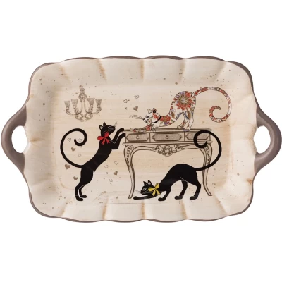 Блюдо Agness Парижские коты 23,5х14х2,5 см