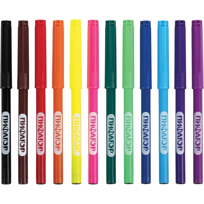 Фломастеры 12 цветов Пифагор 152448