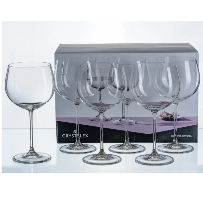 Набор бокалов для вина стеклянных Peony 6шт 350мл 19см