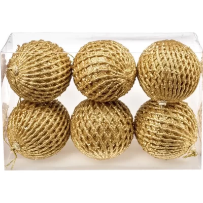 Набор шаров новогодних Ausini M87-13 золото 6шт