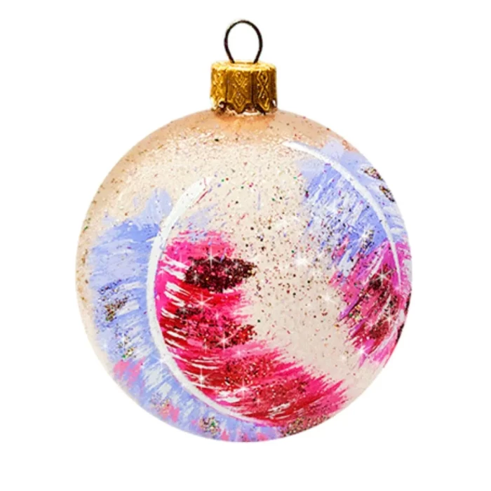 Шар стеклянный декорированный Декарт Перья 80 в13