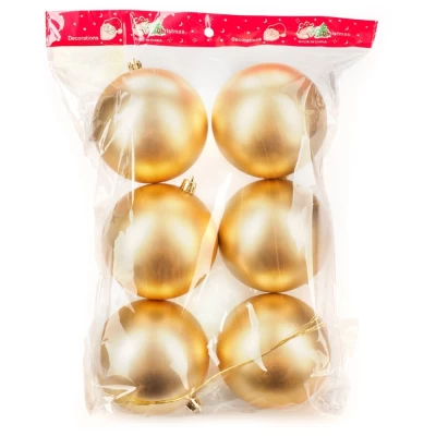 Набор шаров новогодних Ausini VT25-04017-1 золото 6шт
