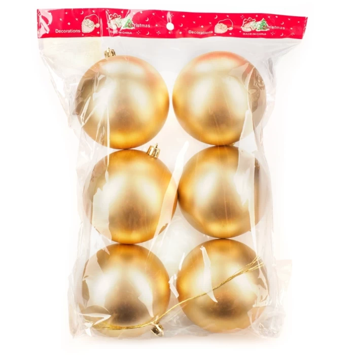 Набор шаров новогодних Ausini VT25-04017-1 золото 6шт